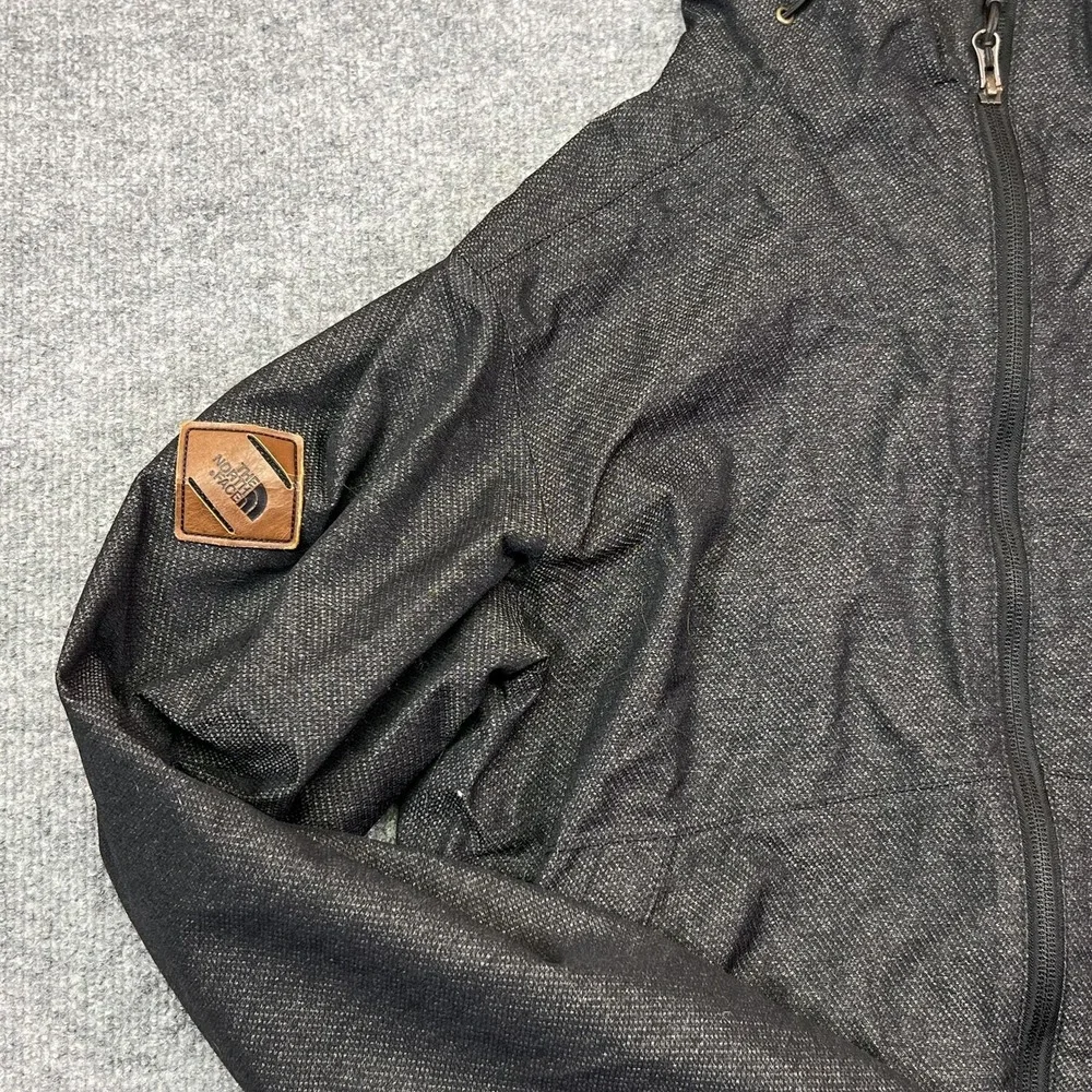The North Face Jacket Mens Small Gray Hooded Insulated Full Zip Outdoor Hiking